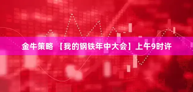金牛策略 【我的钢铁年中大会】上午9时许