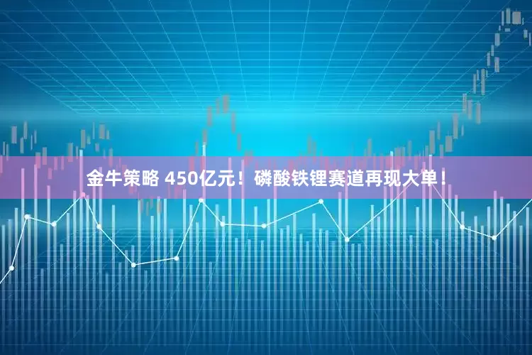 金牛策略 450亿元！磷酸铁锂赛道再现大单！